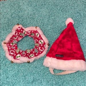 Dog Santa hat and neckband